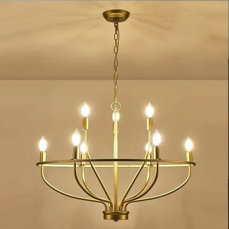 Żyrandół Okrągły Metalowy w Stylu Świecznika z Lampami LED - 5