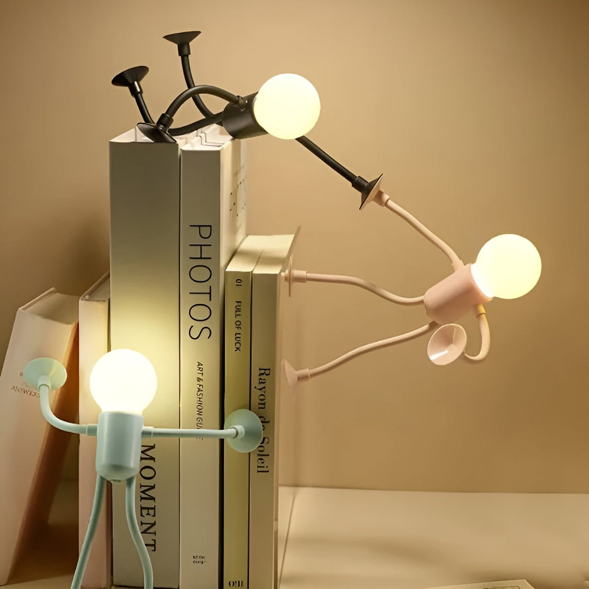 Lampka Nocna LED Figurka z Giętkimi Kończynami - Czarny