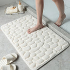 Mata Łazienkowa Antypoślizgowa z Wzorem Kamieni i Wkładem Memory Foam - Biały