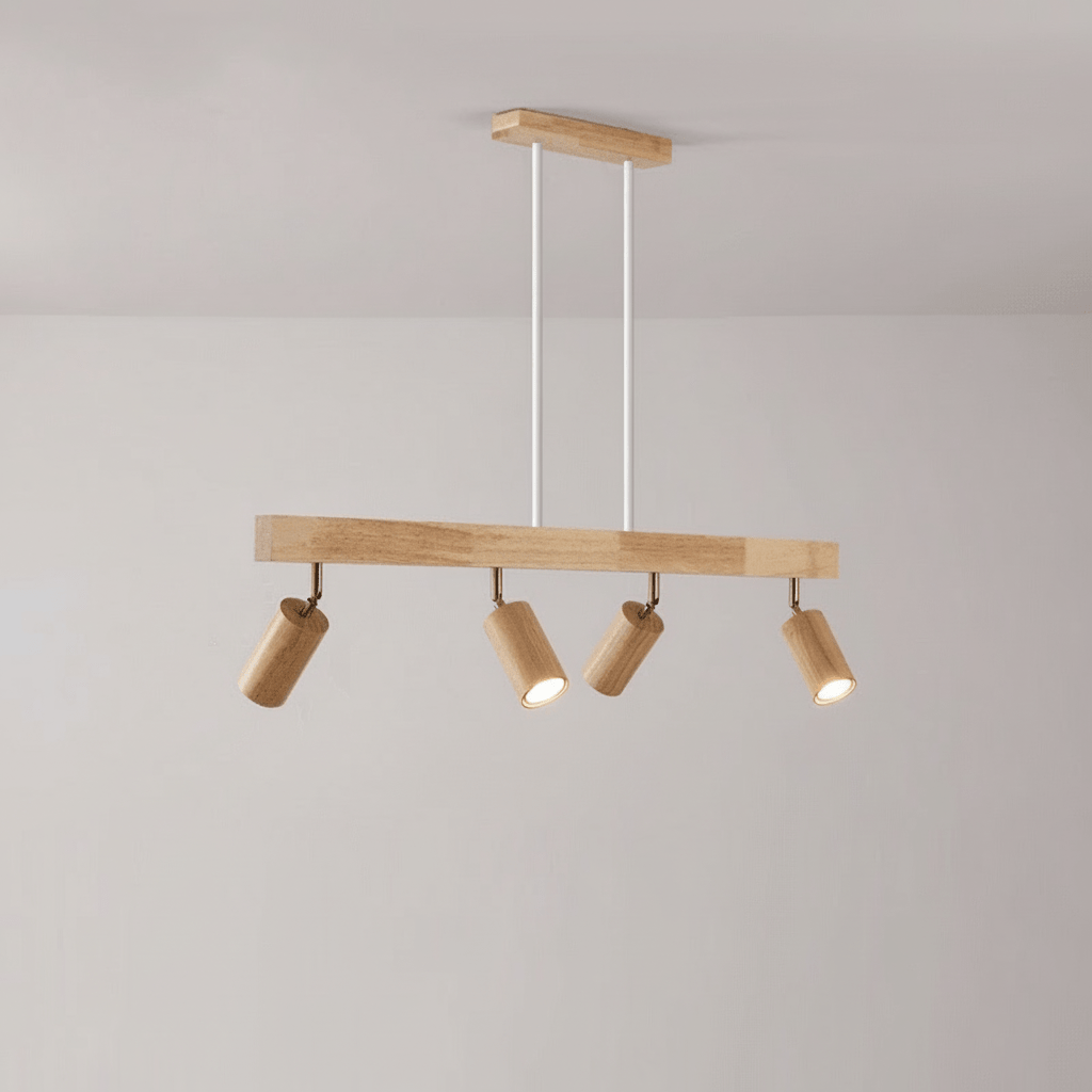 Lampa Sufitowa Minimalistyczna z Drewna Litego - Ciepłe światło