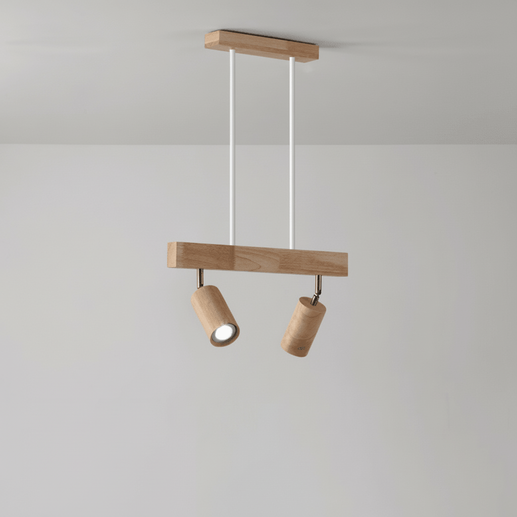 Lampa Sufitowa Minimalistyczna z Drewna Litego - Ciepłe światło