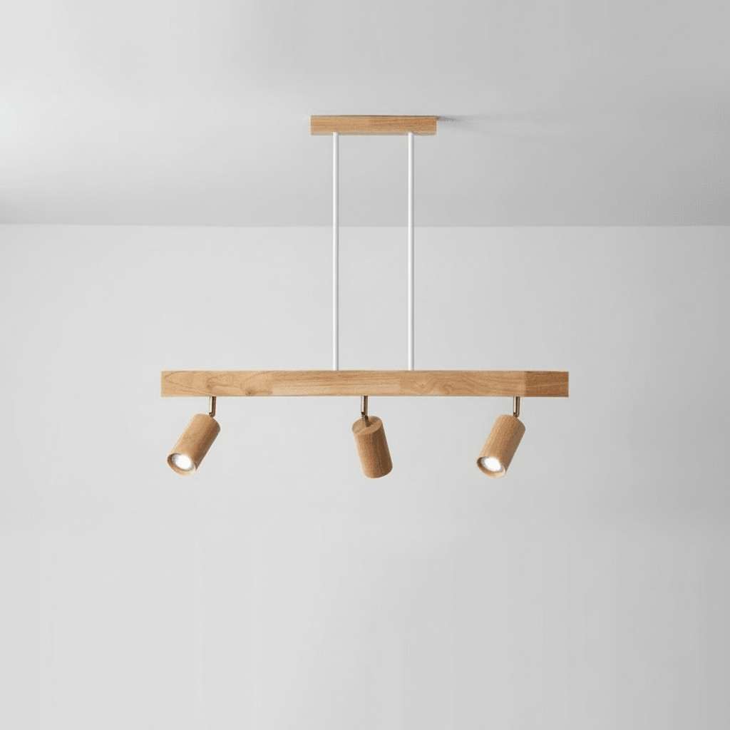 Lampa Sufitowa Minimalistyczna z Drewna Litego - Ciepłe światło