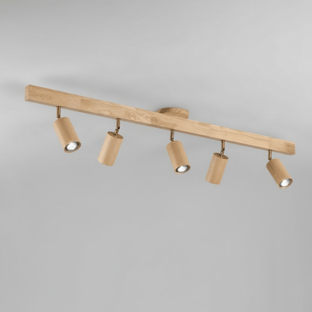 Lampa Sufitowa Minimalistyczna z Drewna Litego - Ciepłe światło