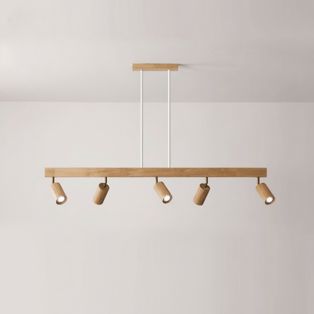 Lampa Sufitowa Minimalistyczna z Drewna Litego - Ciepłe światło