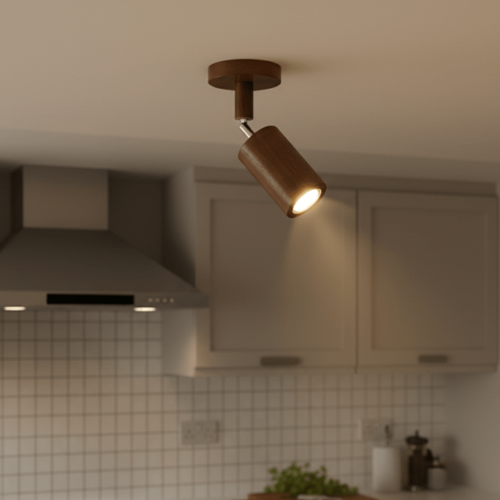 Lampa Sufitowa Minimalistyczna z Drewna Litego - Ciepłe światło