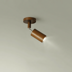 Lampa Sufitowa Minimalistyczna z Drewna Litego - Zimne światło