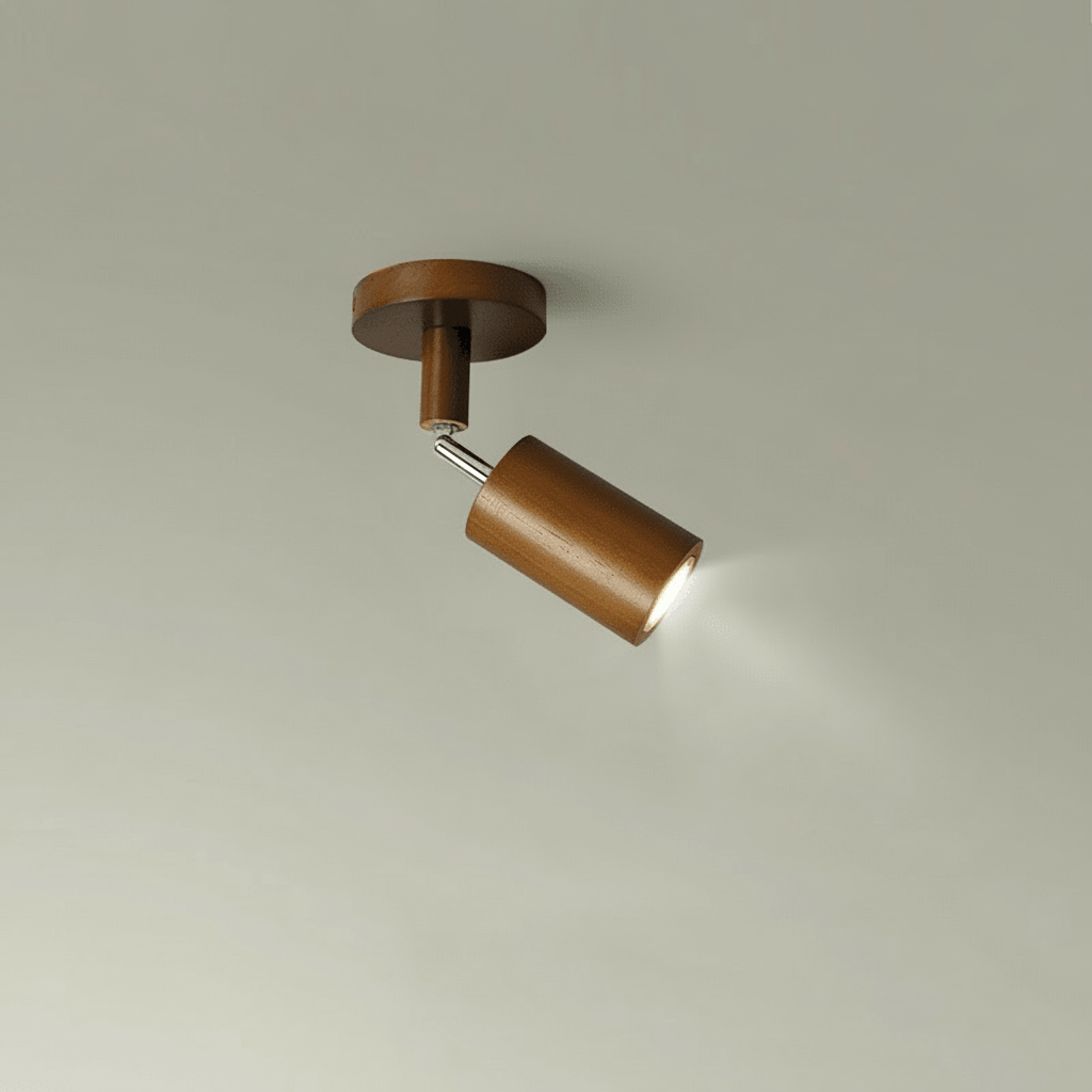 Lampa Sufitowa Minimalistyczna z Drewna Litego - Zimne światło