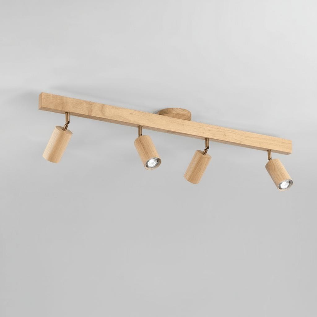 Lampa Sufitowa Minimalistyczna z Drewna Litego - Ciepłe światło