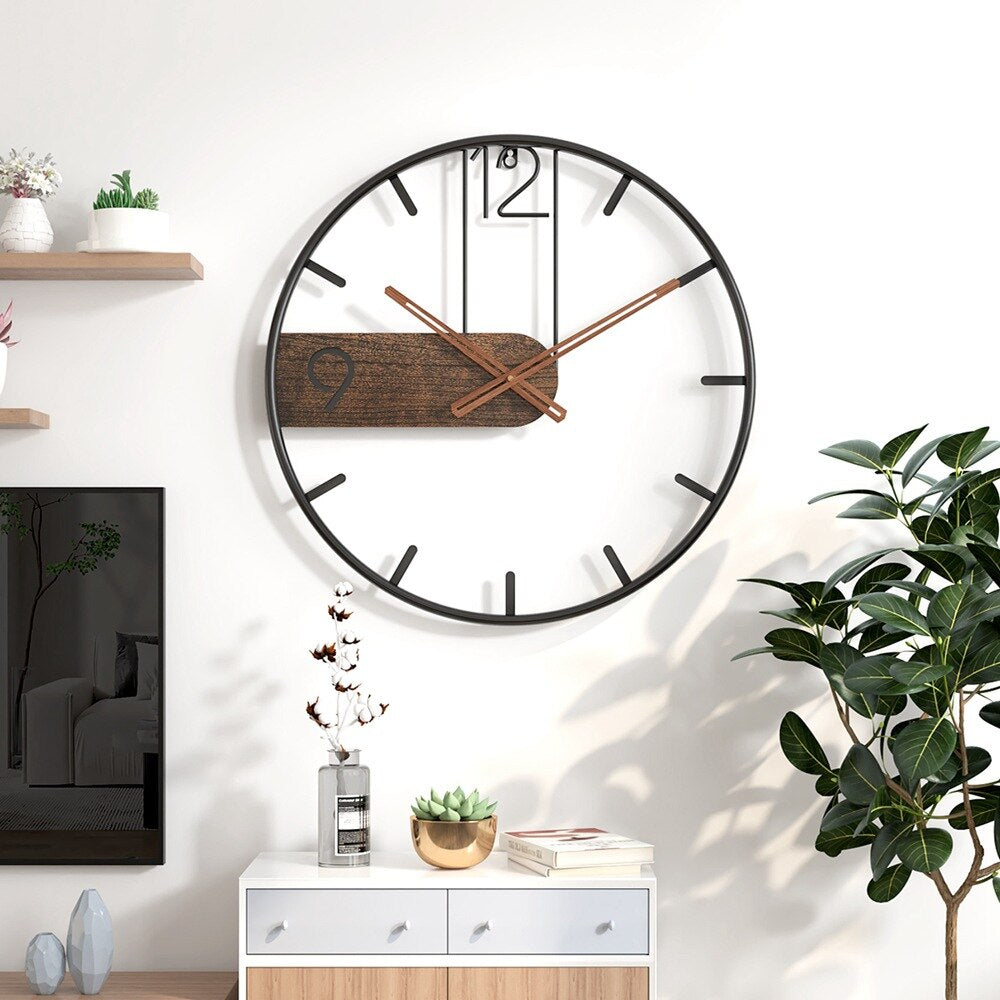 Zegar Ścienny Minimalistyczny z Otwartą Okrągłą Ramą