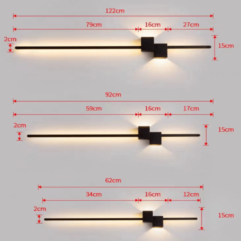 Minimalistyczna Lampa Ścienna LED ze Światłem Pośrednim - 11