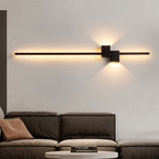 Minimalistyczna Lampa Ścienna LED ze Światłem Pośrednim - Czarny