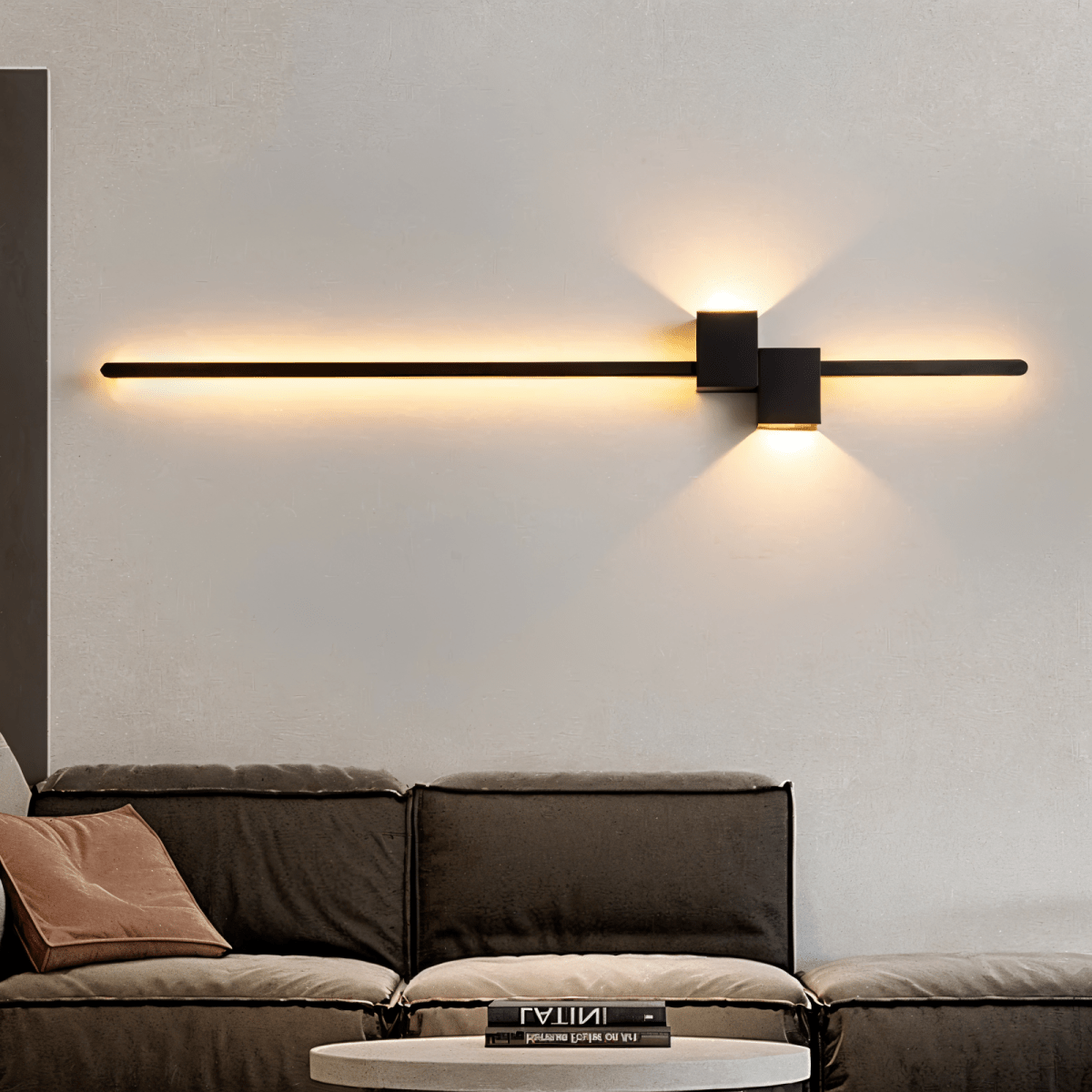 Minimalistyczna Lampa Ścienna LED ze Światłem Pośrednim - Czarny