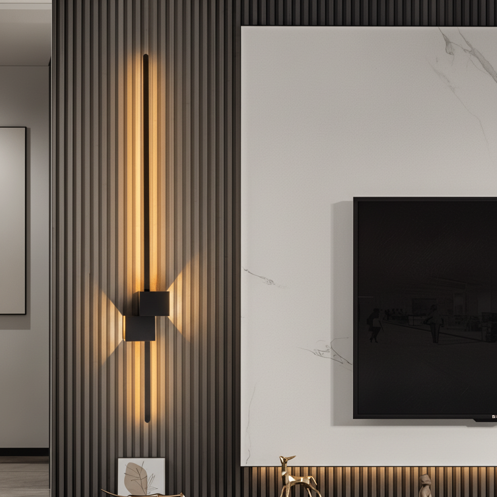 Minimalistyczna Lampa Ścienna LED ze Światłem Pośrednim - 8