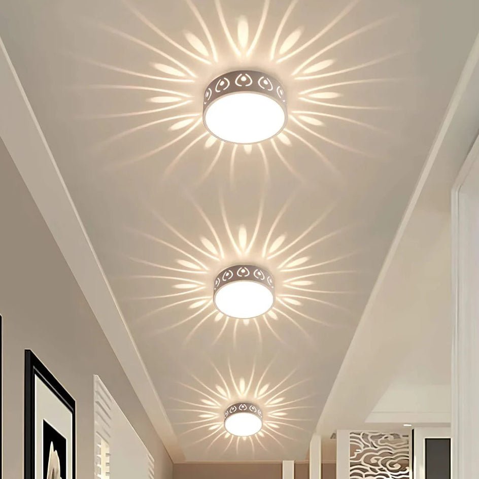 Minimalistyczna Lampa Sufitowa LED z Ażurowym Kloszem