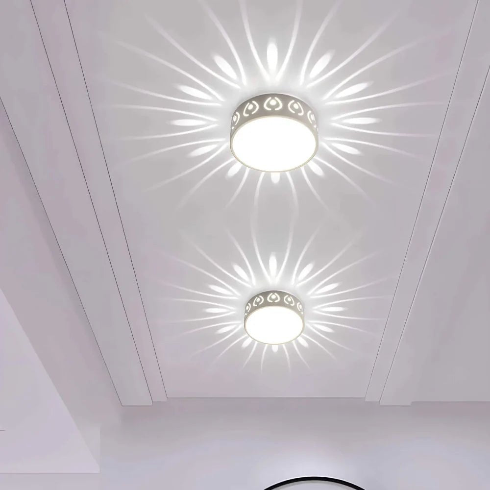 Minimalistyczna Lampa Sufitowa LED z Ażurowym Kloszem