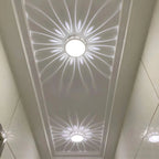 Minimalistyczna Lampa Sufitowa LED z Ażurowym Kloszem - 7