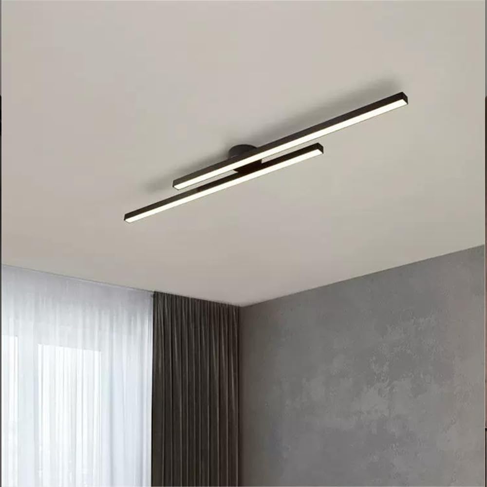 Minimalistyczna Lampa Sufitowa LED z Podwójnym Prętem Świetlnym - 12