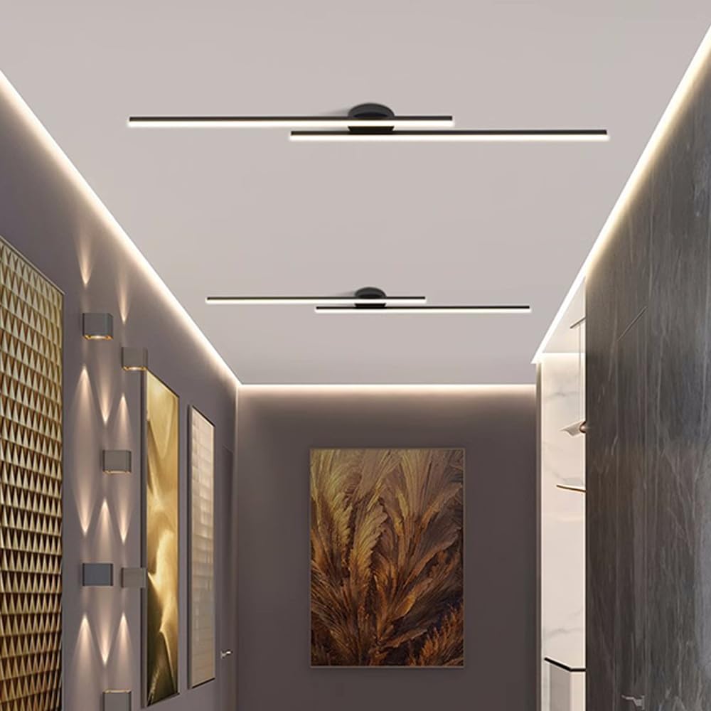 Minimalistyczna Lampa Sufitowa LED z Podwójnym Prętem Świetlnym - 14