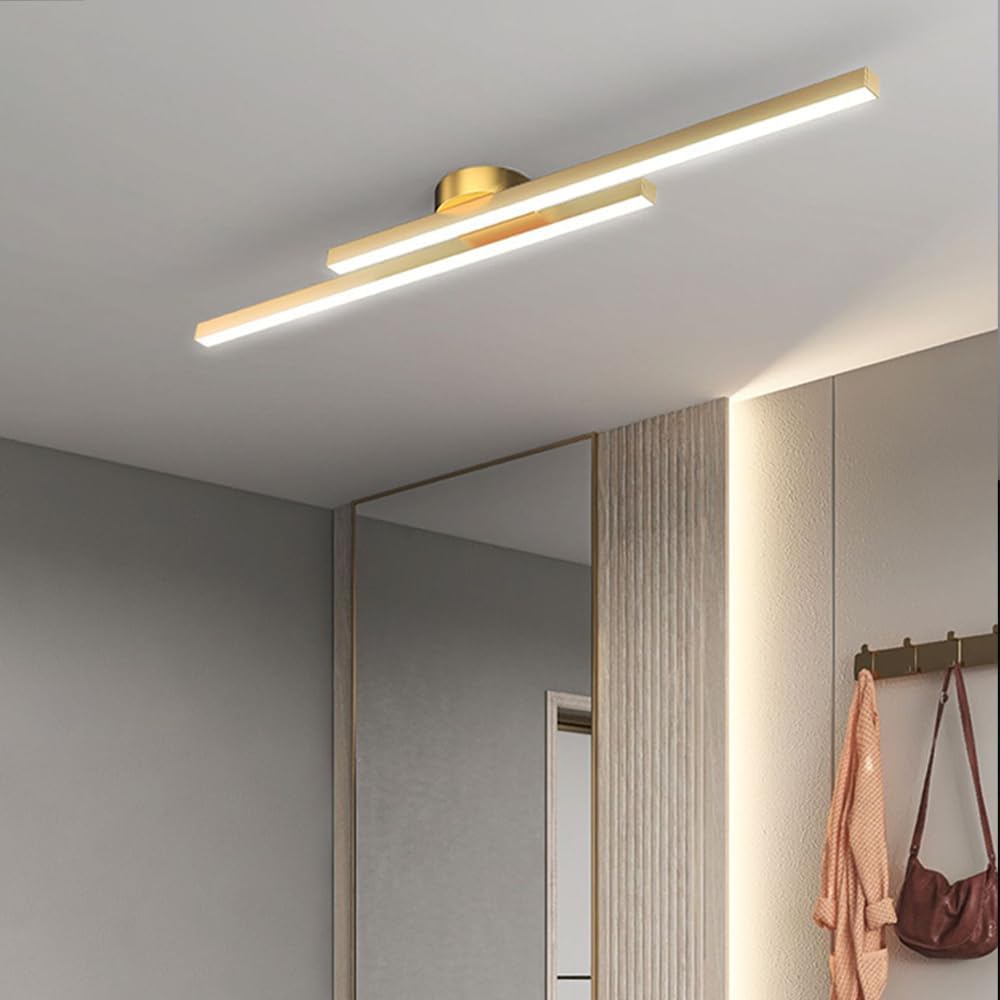 Minimalistyczna Lampa Sufitowa LED z Podwójnym Prętem Świetlnym - 19