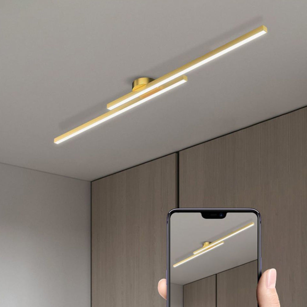 Minimalistyczna Lampa Sufitowa LED z Podwójnym Prętem Świetlnym - 20