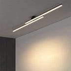 Minimalistyczna Lampa Sufitowa LED z Podwójnym Prętem Świetlnym - Czarny