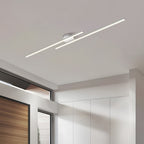 Minimalistyczna Lampa Sufitowa LED z Podwójnym Prętem Świetlnym - Biały