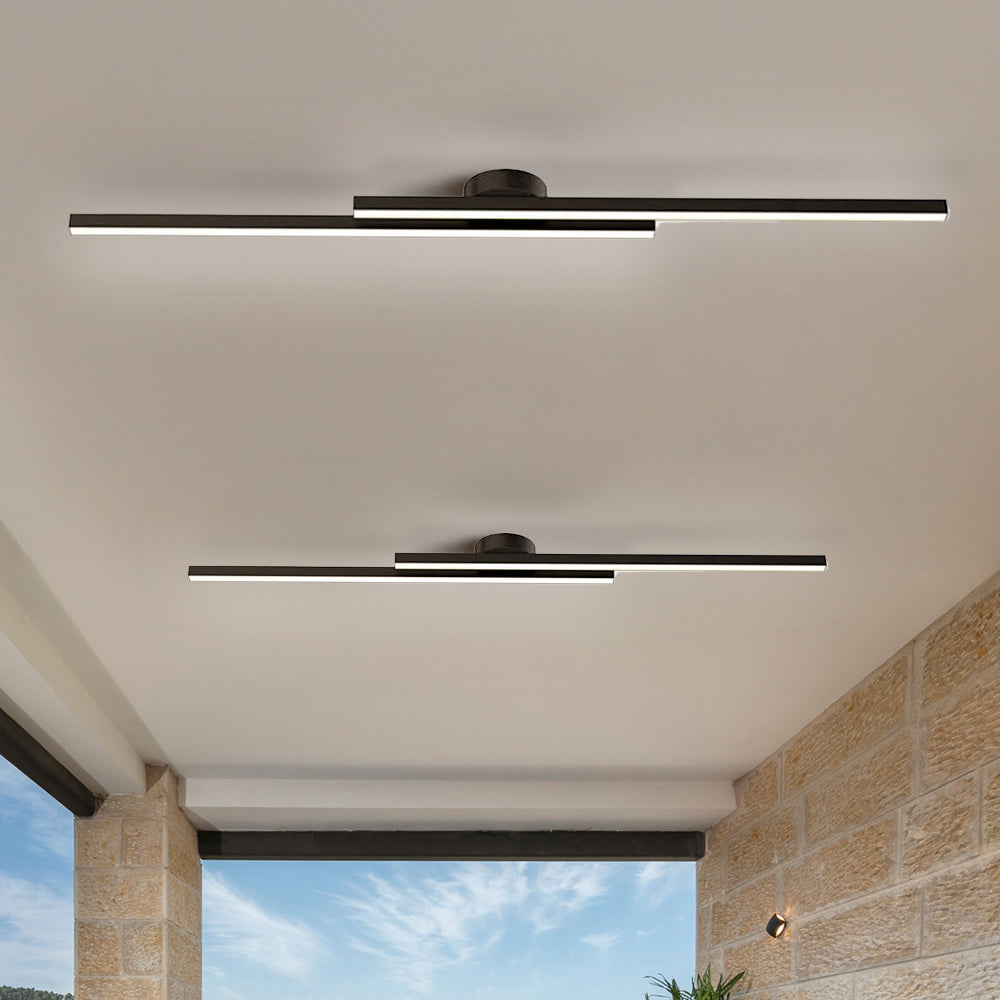 Minimalistyczna Lampa Sufitowa LED z Podwójnym Prętem Świetlnym - 4