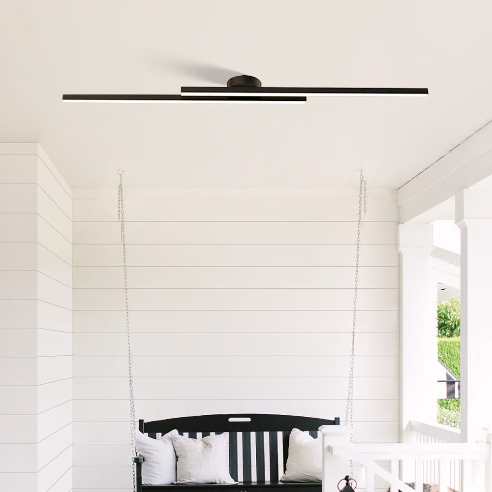 Minimalistyczna Lampa Sufitowa LED z Podwójnym Prętem Świetlnym - 5