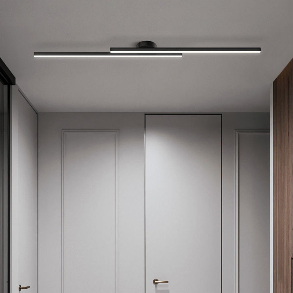 Minimalistyczna Lampa Sufitowa LED z Podwójnym Prętem Świetlnym - 7