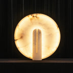 Lampa Stołowa Albastrowa Okrągła z Dyskiem - 16
