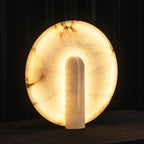Lampa Stołowa Albastrowa Okrągła z Dyskiem - 18