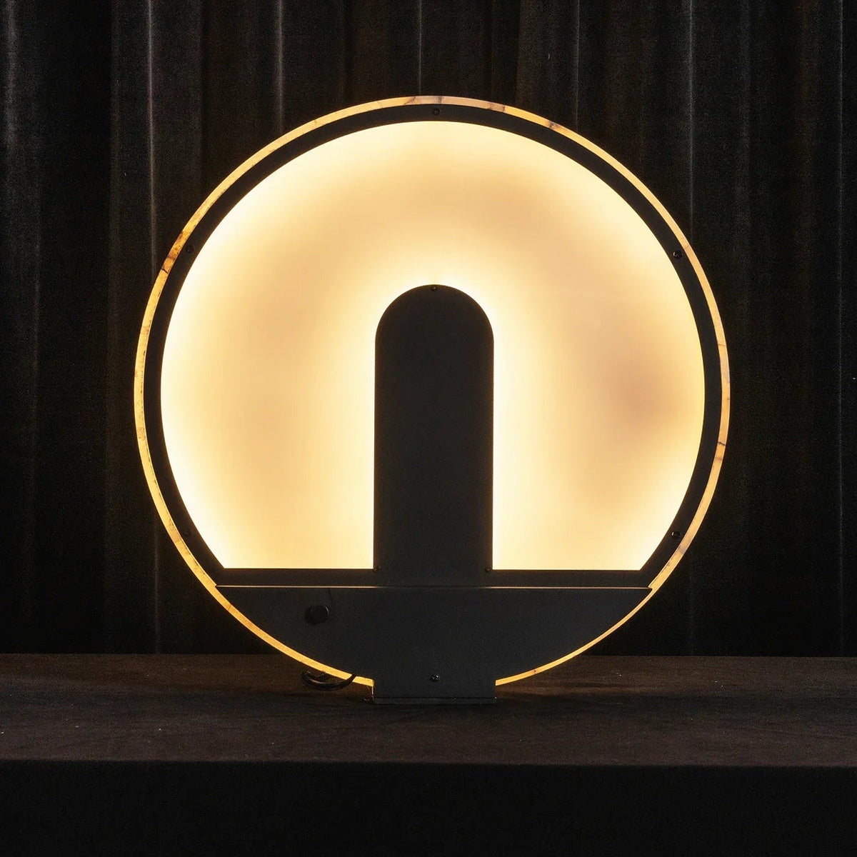 Lampa Stołowa Albastrowa Okrągła z Dyskiem - 22