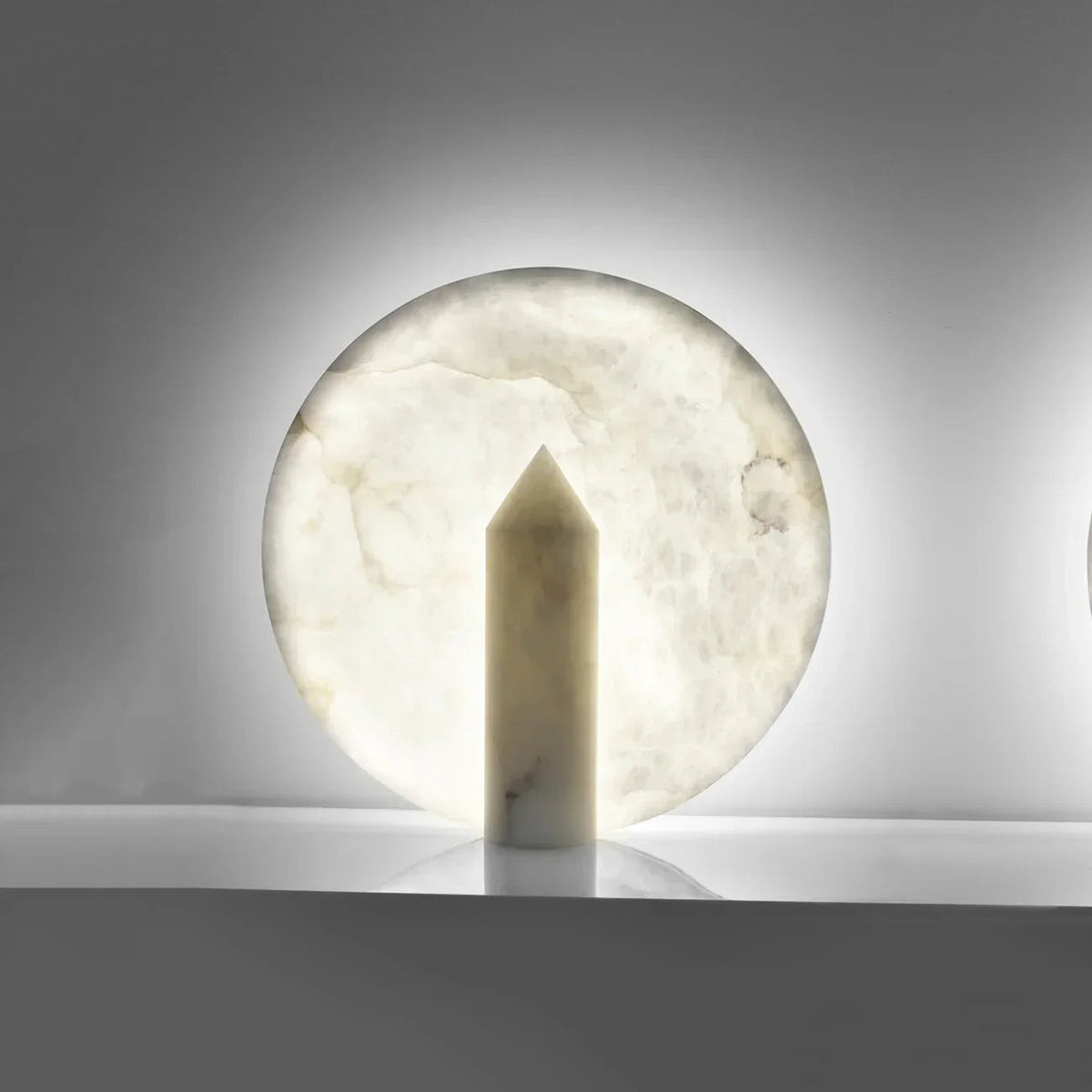 Lampa Stołowa Albastrowa Okrągła z Dyskiem - 6