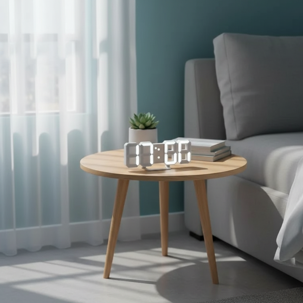 Zegar Ścienny LED 3D Cyfrowy Nowoczesny - 3