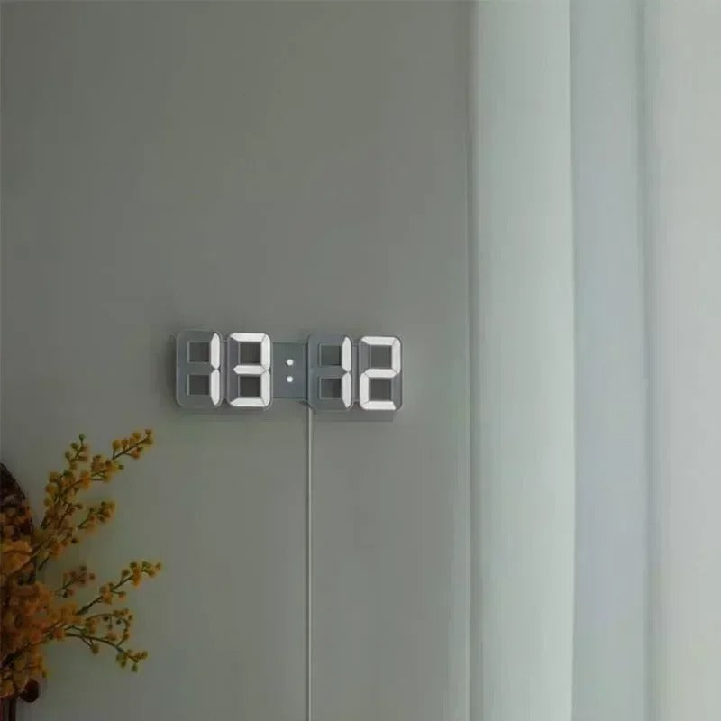 Zegar Ścienny LED 3D Cyfrowy Nowoczesny