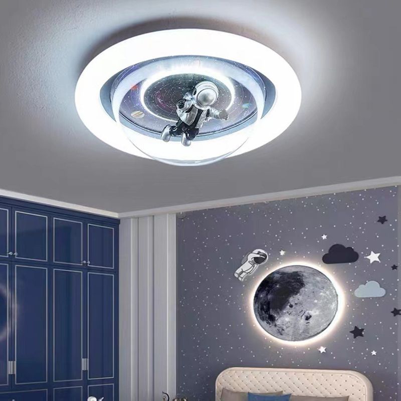 Lampa Sufitowa LED z Astronautą do Pokoju Dziecięcego - Niebieski