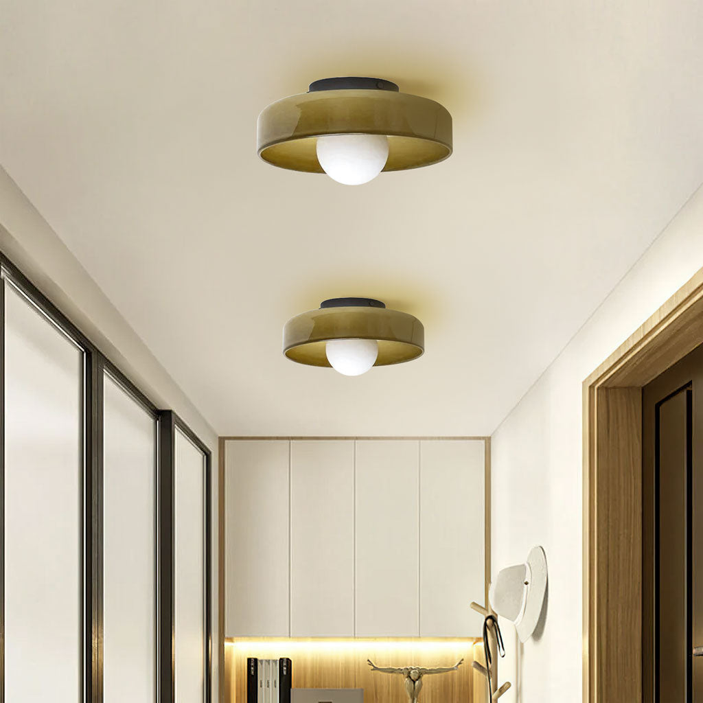 Lampa Sufitowa Szklany Dysk Matowy Mrożony Klosz G9 - 5