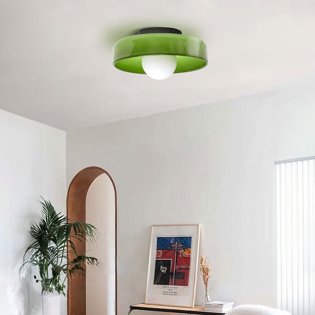 Lampa Sufitowa Szklany Dysk Matowy Mrożony Klosz G9 - 7