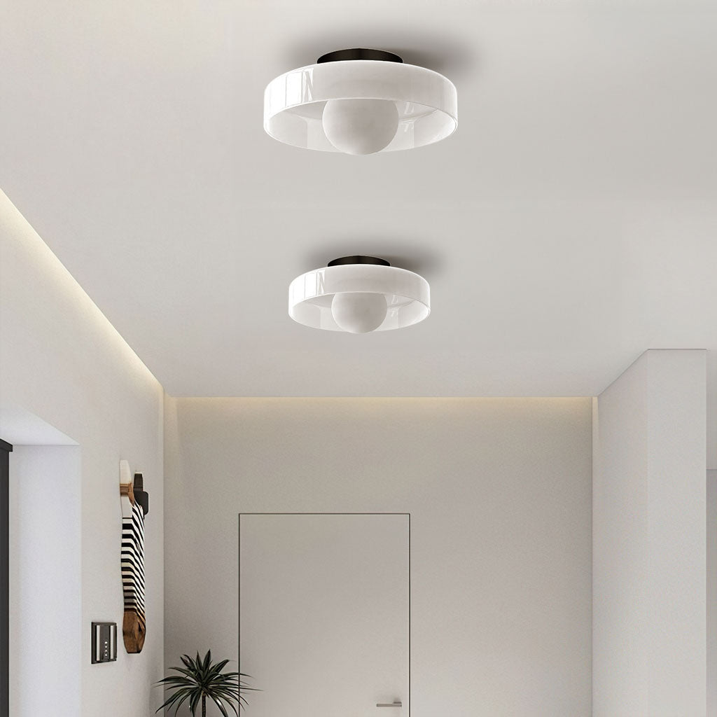 Lampa Sufitowa Szklany Dysk Matowy Mrożony Klosz G9 - 6