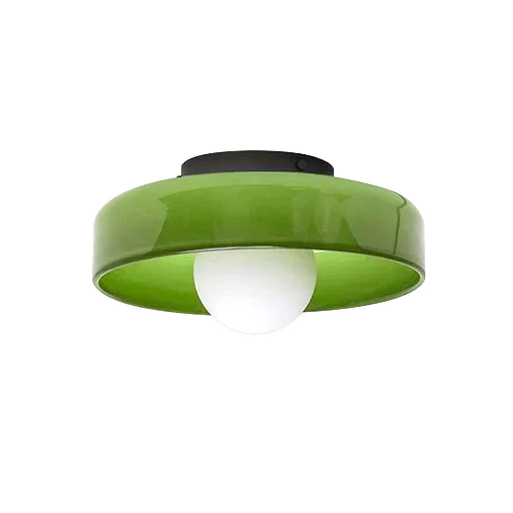 Lampa Sufitowa Szklany Dysk Matowy Mrożony Klosz G9 - Rura świetlna