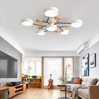Lampa Sufitowa LED Geometryczna z Drewnianymi Akcentami - 5