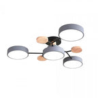 Lampa Sufitowa LED Geometryczna z Drewnianymi Akcentami - 9