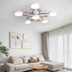 Lampa Sufitowa LED Geometryczna z Drewnianymi Akcentami - 6