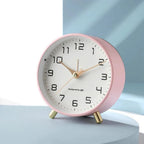 Zegar Stołowy Metalowy Cichy Skandynawski 12 Cm - Różowy