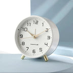 Zegar Stołowy Metalowy Cichy Skandynawski 12 Cm - Biały