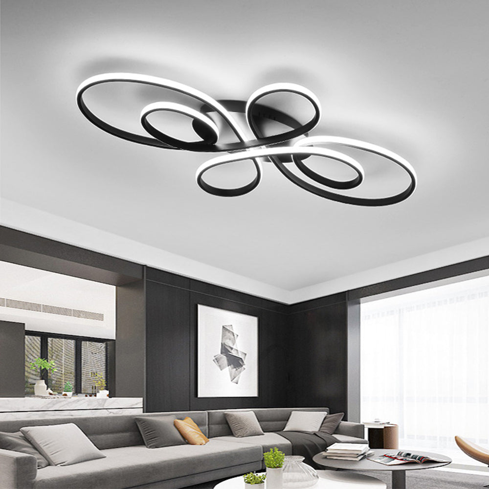 Nowoczesna Lampa Sufitowa LED z Falistymi Pierścieniami - 8