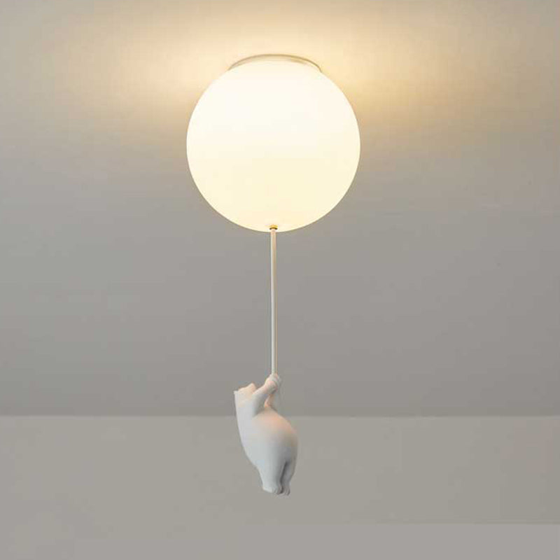 Nowoczesna Lampa Sufitowa LED z Misiem na Balonie - 18
