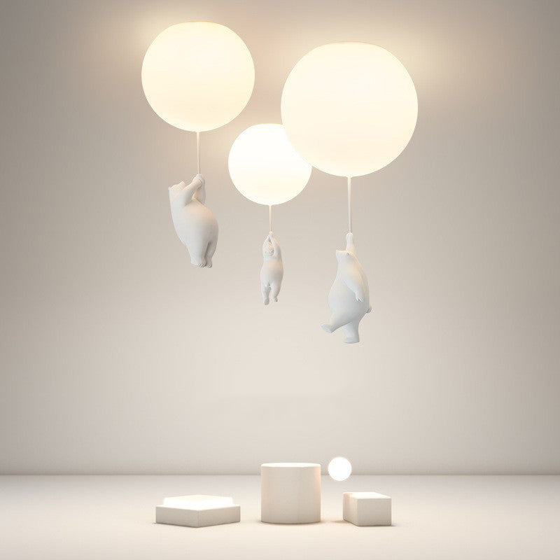Nowoczesna Lampa Sufitowa LED z Misiem na Balonie - 3