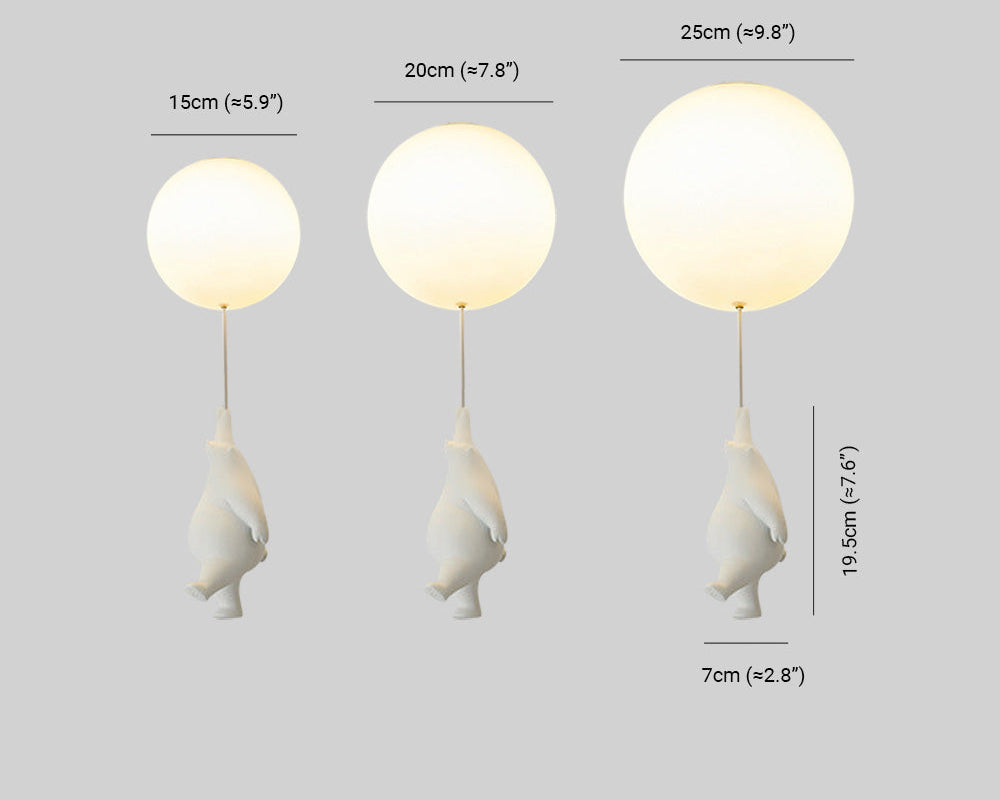 Nowoczesna Lampa Sufitowa LED z Misiem na Balonie - 6
