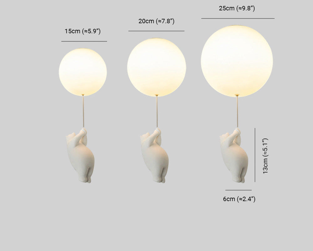 Nowoczesna Lampa Sufitowa LED z Misiem na Balonie - 7